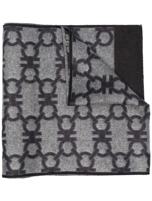 Ferragamo Gancini-pattern knitted scarf