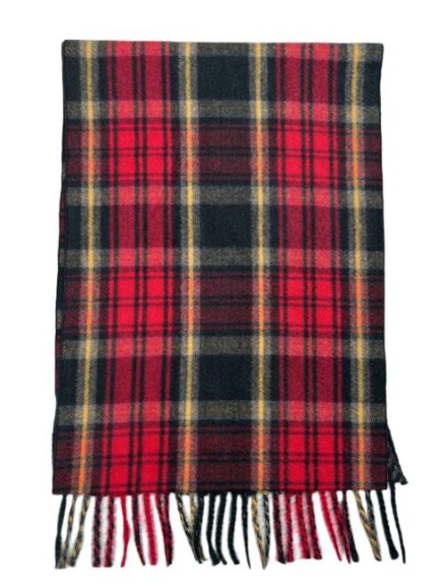 Men Striped Pattern Fringe Trim Scarf