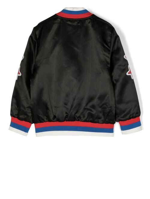 Stella McCartney Kids logo-print varsity jacket