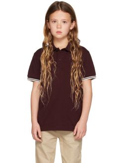 FRED PERRY Kids Burgundy Twin Tipped Polo