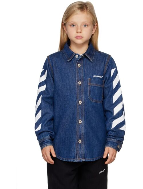 OFF-WHITE Kids Blue Arrow Denim Shirt