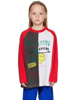 LUCKYTRY Kids Gray & Red Unique Long Sleeve T-Shirt