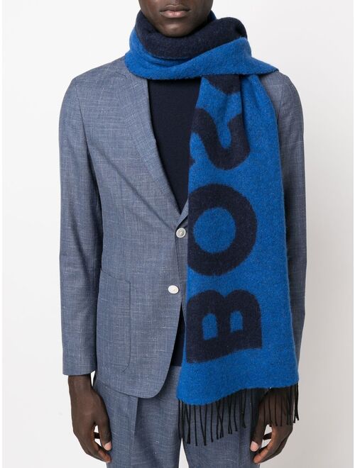 Hugo Boss BOSS Armin jacquard logo scarf