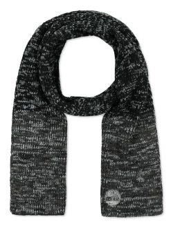 Men's Marled Ribbed Scarf with Logo Detail