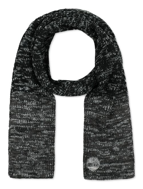Timberland Men's Marled Ribbed Scarf with Logo Detail