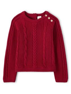 Baby Girls' and Toddler Long Sleeve Cable Knit Sweaters