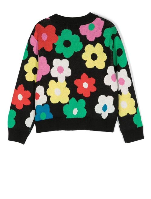 Stella McCartney Kids floral intarsia-knit jumper