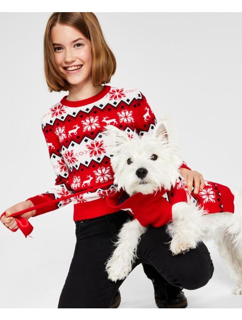 CHARTER CLUB Big Girls Nordic Fair Isle Holiday Sweater, Created for Macy's