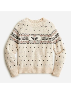 Girls' sheep Fair Isle sweater