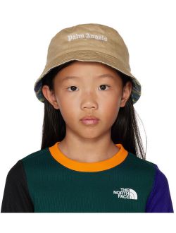 Kids Beige Embroidered Bucket Hat