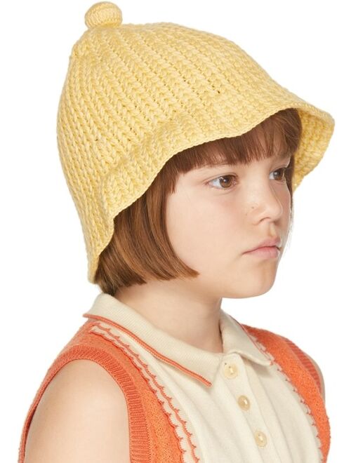 MISHA & PUFF Kids Yellow Crochet Beach Hat