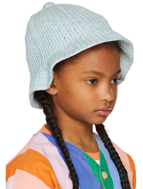 MISHA & PUFF Kids Blue Crochet Beach Hat