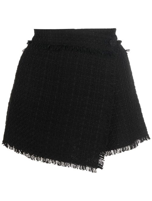 MSGM frayed-hem wrap skirt