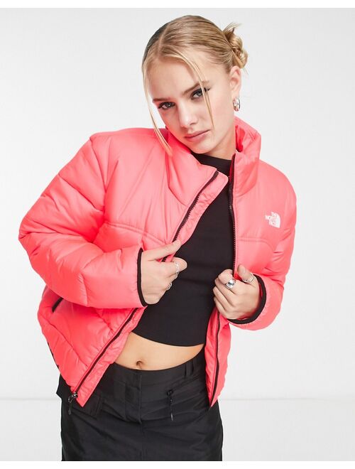 The North Face NSE 2000 puffer jacket in bright coral