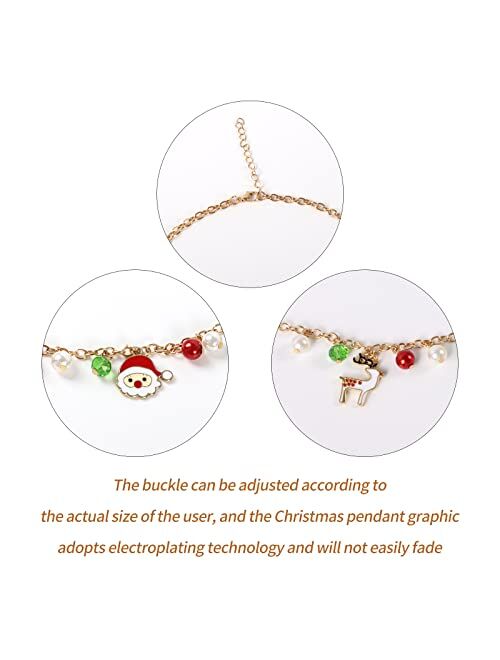 Kfblaiming Christmas Necklace - XMas Decoration for Women Santa Present for Kids Jingle Bell Snowflake Alloy Jewelry to Friends Party Supplies 17.8in + 1.9in