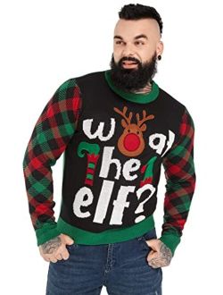 U Look Ugly Today Mens Ugly Christmas Sweater Unisex Women`s Novelty Santa Pullover for Party Fun