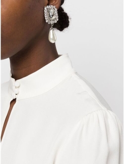 Alessandra Rich crystal pearl earrings