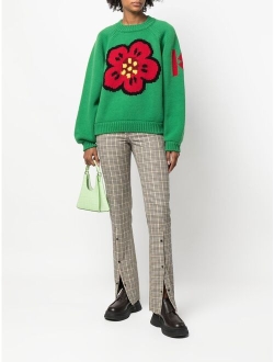 Boke Flower motif embroidered sweater