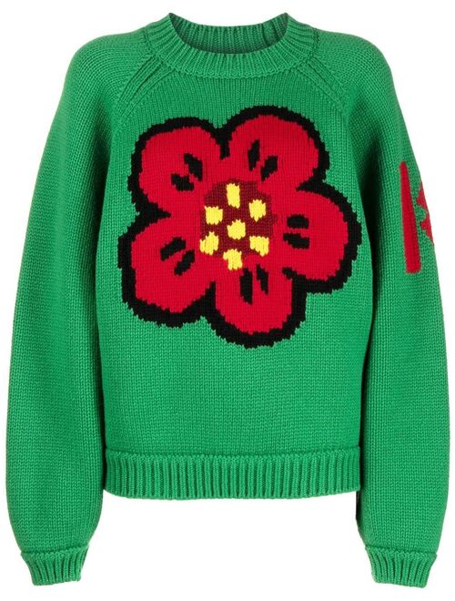 Kenzo Boke Flower motif embroidered sweater