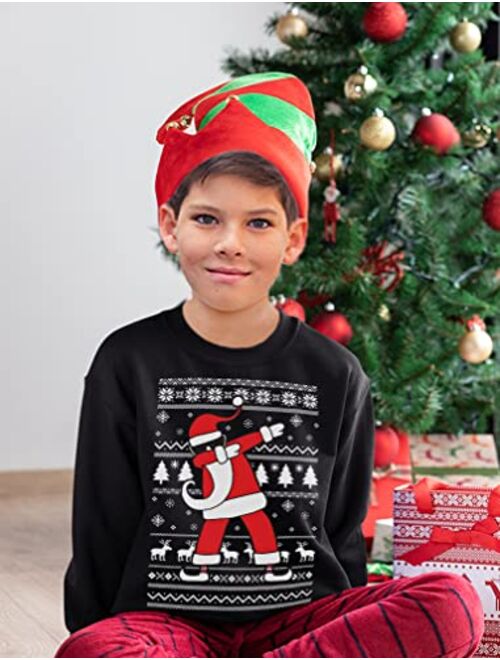 Tstars Dabbing Santa Ugly Christmas Sweater Style Holiday Boys Girls Kids Sweatshirt