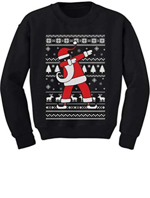 Tstars Dabbing Santa Ugly Christmas Sweater Style Holiday Boys Girls Kids Sweatshirt