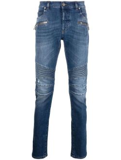 ribbed-detail skinny jeans