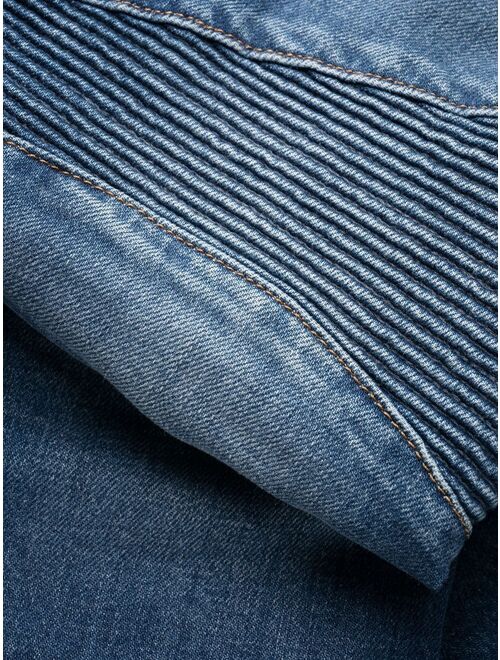 Balmain ribbed-detail skinny jeans