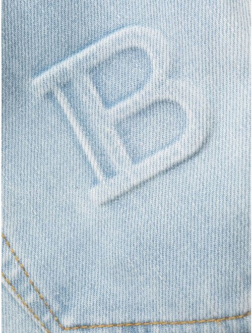 Balmain embossed-logo slim-cut jeans