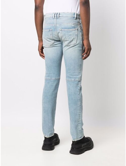 Balmain multi-cuts ribbed tapered jeans