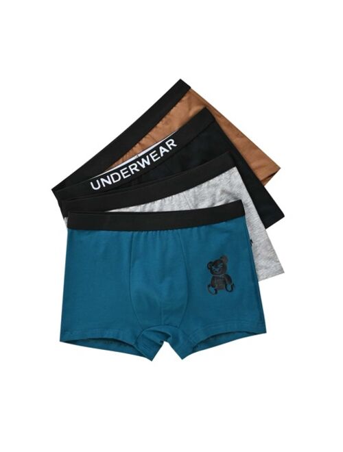Shein Boys 4pack Bear And Letter Graphic Boxer Brief