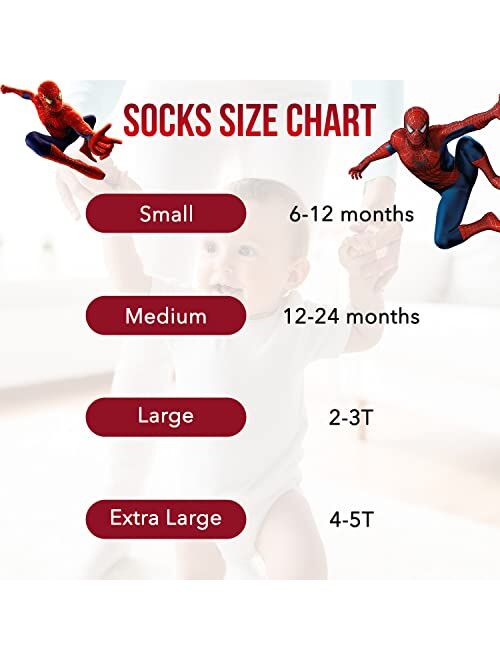 Marvel Spiderman Grip Socks, Socks for Toddler Boys, 10 Pack, Spider man Toddler Gripper Socks, Amazing Spiderman Variety Pack