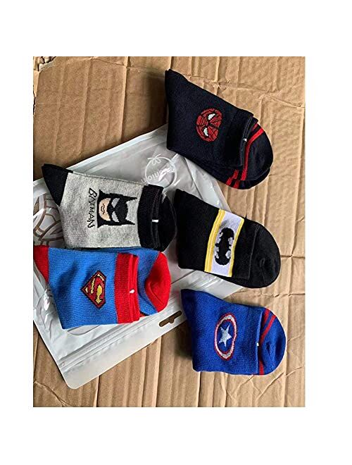Marvel Cvayu 5 pairs Superhero children socks.The Avengers children socks,cotton socks,bed socks.SpiderMan,US Captain,Superman Socks