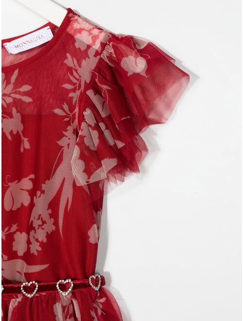 Monnalisa layered floral-print midi dress