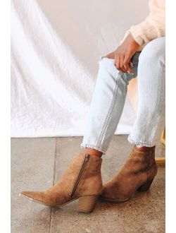 x Matisse Spirit Fawn Suede Pointed Toe Ankle Booties