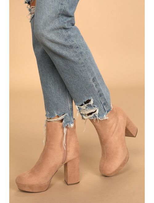 Lulus Layne Ivory Crocodile Platform Ankle Booties