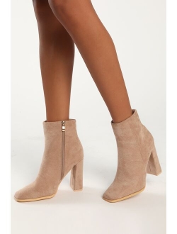 Andies Mocha Mid-Calf Square Toe Booties