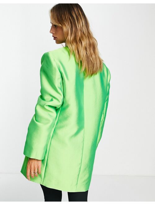 ASOS DESIGN ultimate grandad blazer in green
