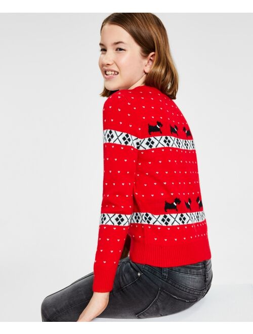 CHARTER CLUB Big Girls Walking Scottie Holiday Sweater, Created for Macy's