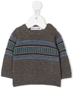 fair-isle wool-knit jumper