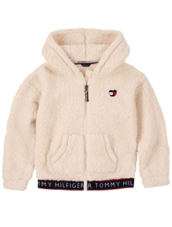 Girls' Logo Sweatshirt, Fleece Hoodie with Full-Zip Front & Pockets