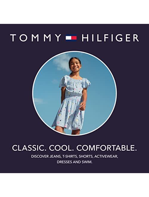 Tommy Hilfiger Girls' Logo Sweatshirt, Fleece Hoodie with Full-Zip Front & Pockets