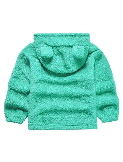 QPANCY Girls Sherpa Pullover Hoodie Kids Fleece Cat Clothes Winter Fall Coat Top