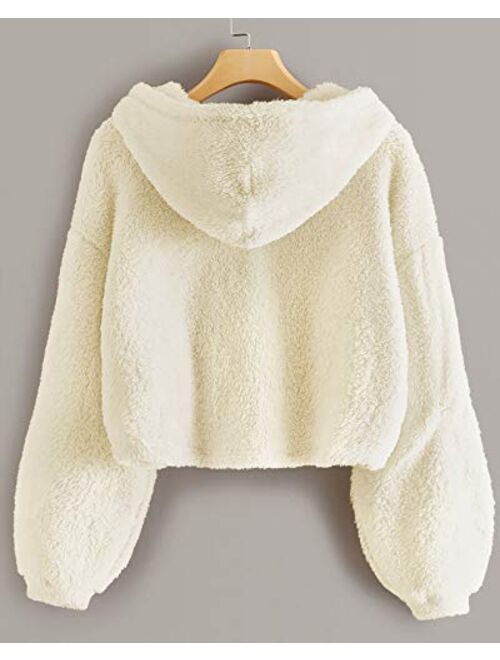 GAMISOTE Kids Girl's Fuzzy Hoodies Warm Loose Button Down Pullover Sherpa Jacket Top