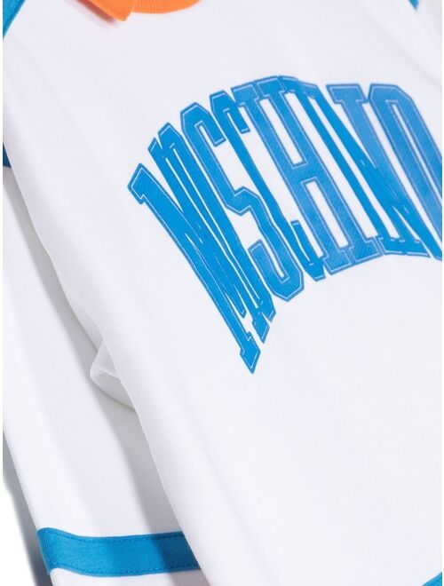 Moschino Kids striped logo-print T-shirt