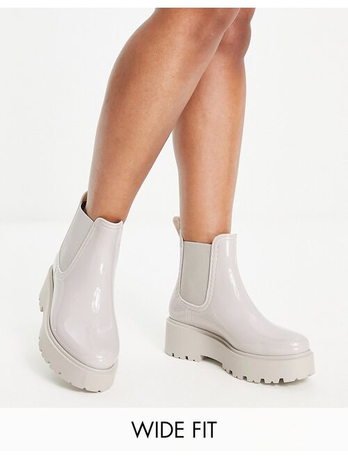 ASOS DESIGN Gadget chunky chelsea wellies in gray