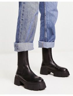 Adelphi premium leather chelsea boots in black