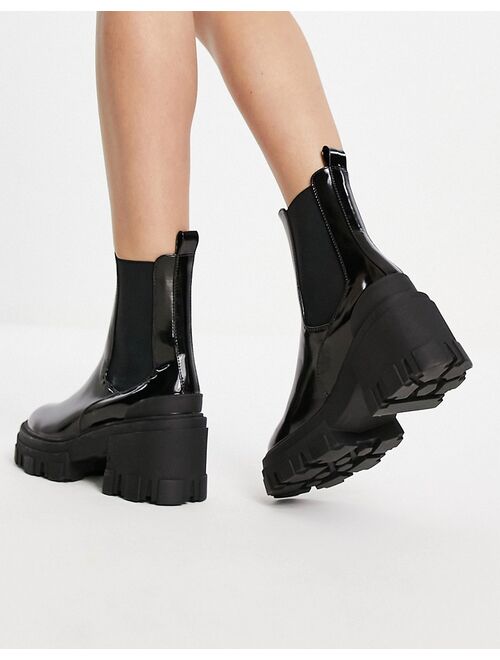 ASOS DESIGN Reality chunky mid-heel Chelsea boots in black