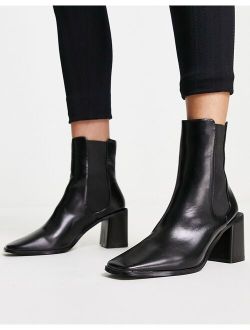RAID Kennedi mid heel chelsea boots in black