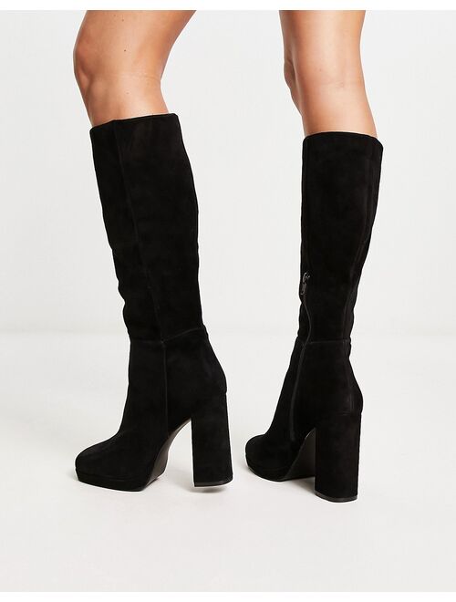 Steve Madden Marcello heeled knee boots in black suede