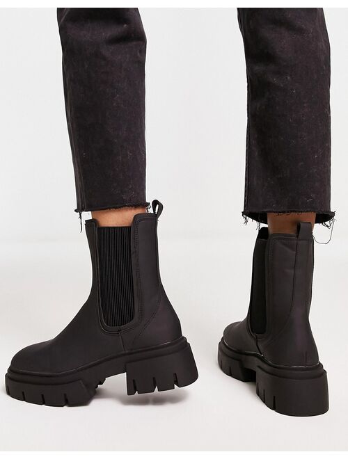 schuh Amaya split sole chunky calf boots in black
